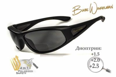 Бифокальные поляризационные защитные очки 3в1 BluWater Winkelman-2 (+2.0) Polarize (gray) серые 4ВИН2БИФ-Д2.0 фото