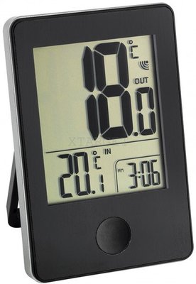 Термометр цифровий TFA Pop чорний зовнішній радіодатчики 60x23x90 мм 30305101 фото