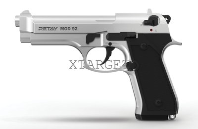 Пистолет стартовый Retay Mod.92, 9мм. Цвет - Chrome 1195.03.21 фото