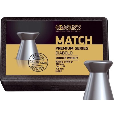 Кулі матчеві JSB Match Premium Middle Weight 4.5 мм, 0.52 г, 500 шт/уп 1453.05.41 фото
