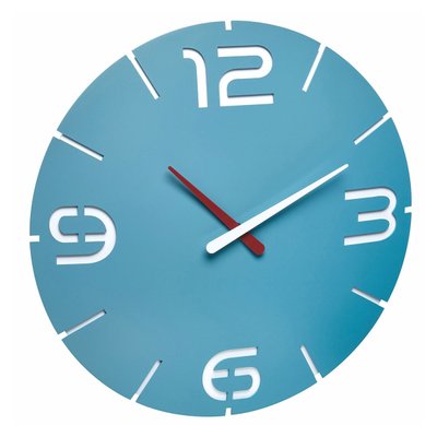 Дизайнерський настінний годинник TFA CONTOUR блакитний 60304714 фото