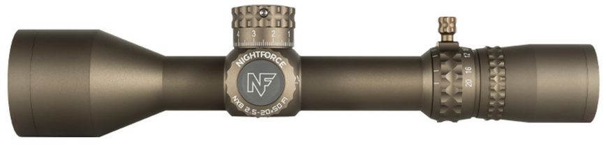 Прицел Nightforce NX8 2.5-20x50 F1 ZeroS Сетка Mil-XT підсвітка, колір Dark Earth 2375.02.15 фото