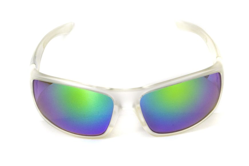 Окуляри захисні відкриті Swag CHILL'N (G-Tech ™ green) дзеркальні синьо-зелені 4ЧИЛЛ-94 фото