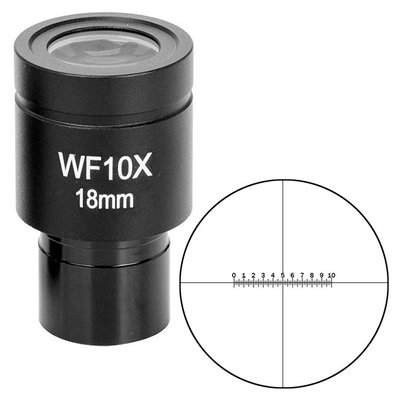 Мікрометричний окуляр для мікроскопа SIGETA WF 10x / 18мм 65179 фото