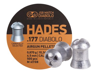Кулі пневматичні JSB Diabolo Hades.Кал - 4.5 мм. Вага – 0.670 гр. 500 шт/уп 1453.06.04 фото
