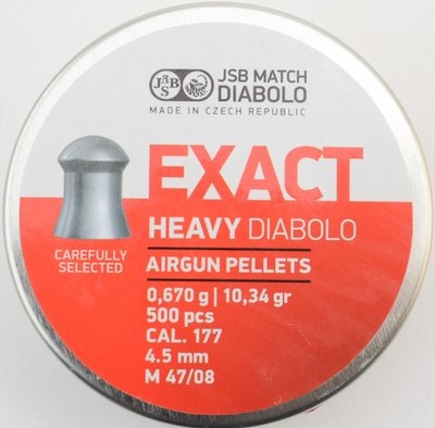Кулі JSB Diabolo Exact Heavy 4.52 мм, 0.67 гр. / 500штук 1453.05.23 фото