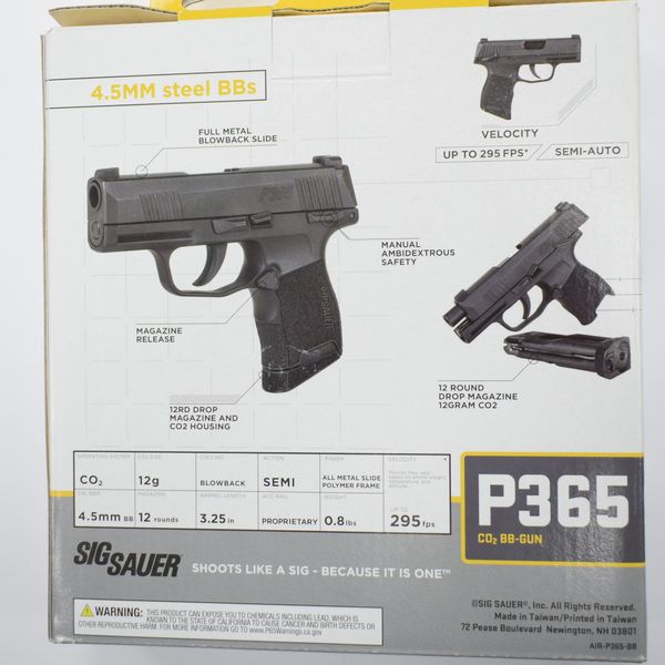 Пистолет Sig Sauer P365 Blowback калибр 4.5 мм 1003636 фото