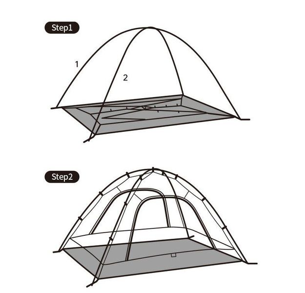 Палатка Naturehike P-Series II (2-х местная) 210T 65D polyester Graphic NH18Z022-P dark green 6975641887782 фото