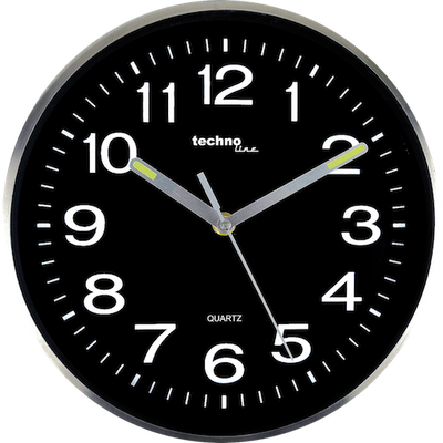 Настінний годинник Technoline WT7620 сріблястий з чорним циферблатом DAS301804 фото