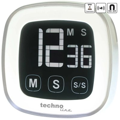 Таймер кухонний Tiemer Kitchen Technoline KT400 Магнітний сенсорний екран білий (KT400) DAS301202 фото