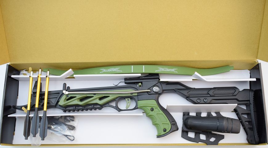 Арбалет Man Kung MK-TCS2G Рекурсивный, пистолетного типа, алюминиевый рукоять цвет зеленый 100.02.88 фото
