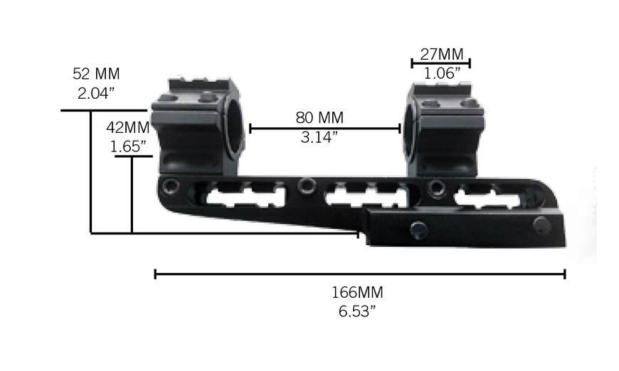 Кріплення моноблок з виносом Konus CANTILEVER 30 мм / 25.4 мм на weawer/picatinny (регульований) 7219 фото