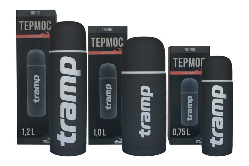 Термос TRAMP Soft Touch 1,2 л, Хакі TRC-110-khaki фото