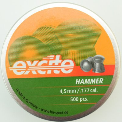 Кулі для пневматичної зброї H&N Excite Hammer, 4.5 мм , 0.5 гр, 500шт/уп 1453.02.97 фото
