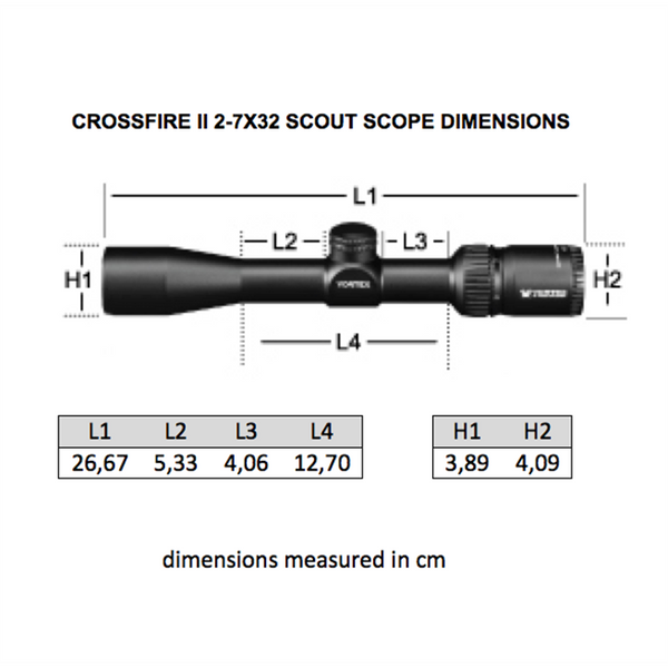 Прицел Vortex Crossfire II Scout Scope 2-7х32 сетка V-Plex (MOA), труба 25.4 мм 929055 2371.02.55 фото