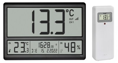 Цифровий настінний годинник TFA XL 604520 з радіокеруванням і кімнатним кліматом 60452301 фото