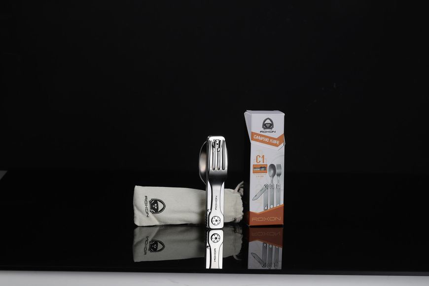 Набор столовых приборов Roxon C1 3 in1 (ложка, вилка, нож) серый C1 фото