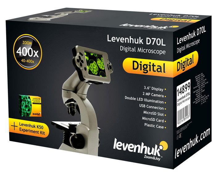 Цифровий мікроскоп Levenhuk D70L, монокулярний, Levenhuk, 66826 66826 фото