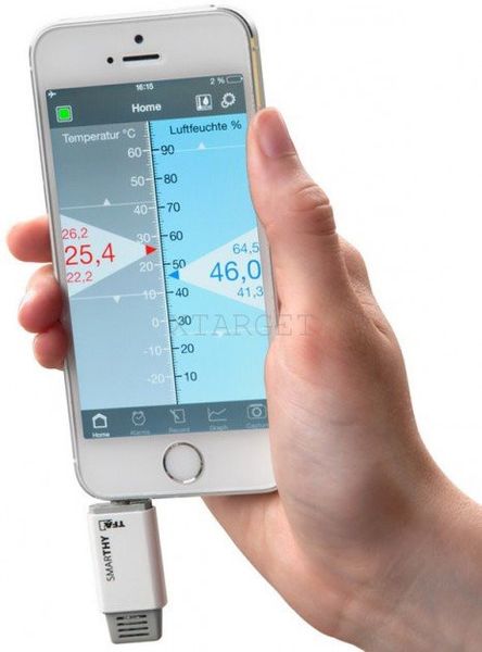 Термогігрометр для смартфонів TFA SMARTHY IOS і Android білий/сірий 30503502 фото