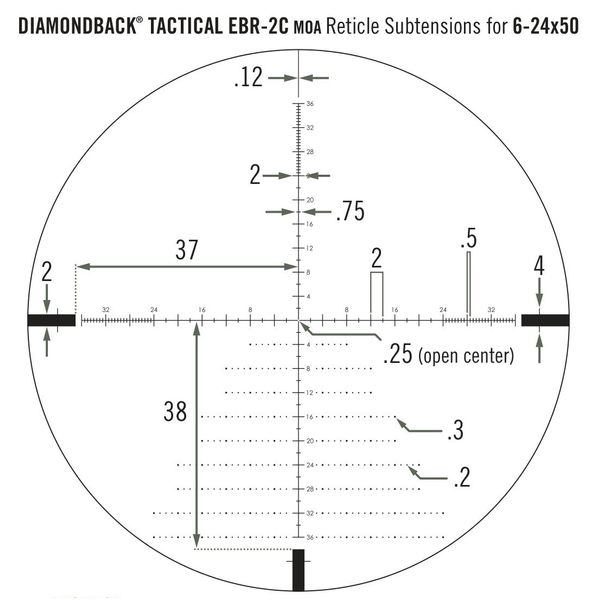 Оптический прицел Vortex Diamondback Tactical FFP 6-24x50 EBR-2C MOA (DBK-10028) 929059 фото