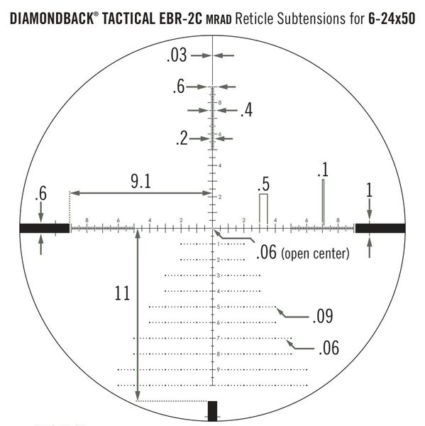 Оптический прицел Vortex Diamondback Tactical FFP 6-24x50 EBR-2C MRAD (DBK-10029) 929060 фото