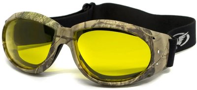 Окуляри захисні з ущільнювачем Global Vision Eliminator Camo Forest (yellow), жовті в камуфльованій оправі GV-ELIMCF-AM фото