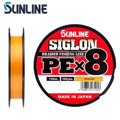 Шнур Sunline Siglon PE х8 150m (оранж.) #1.2/0.187 mm 20lb/9.2 kg 1658.09.90 фото