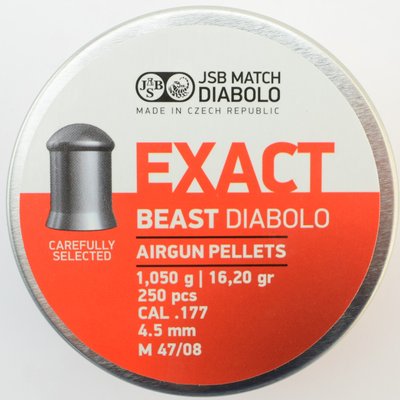 Кулі пневматичні JSB Diabolo Exact Beast, 4.52 мм, 1.05 гр. (250шт / уп) 1453.06.07 фото