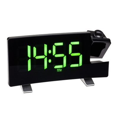 Проекційний годинник TFA c FM-радіо USB зелена підсвітка 60501504 фото