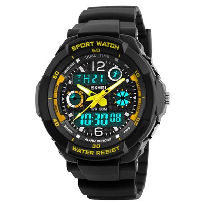 Часы спортивные Skmei 1060, черный-желтый, в металлическом боксе 175-1080-black_yel фото
