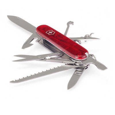Швейцарский нож Victorinox Swiss Army Huntsman, прозрачный красный 4001672 фото