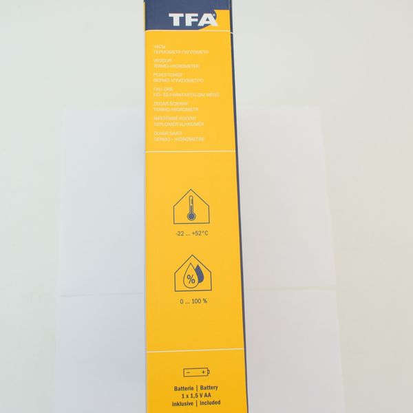 Годинник настінний TFA з термометром і гігрометром d=265x35 мм 981072 фото