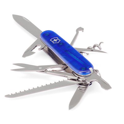 Швейцарский нож Victorinox Swiss Army Huntsman, прозрачный синий 4001673 фото